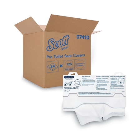 Scott Personal Seats Toilet Seat Cover, No Fold, White, 3000 Sheets 07140